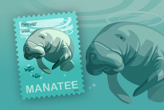 Save Manatees Forever Stamps.