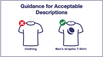 Graphic demonstrating acceptable and unacceptable descriptions