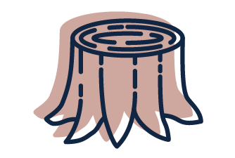 An illustration of a tree stump.