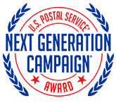 《USPS Next Generation Campaign Award 》(新一代活动奖)徽标。