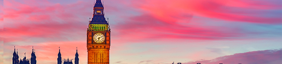 London skyline featuring Elizabeth Tower (Big Ben).