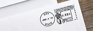 Image of a postage meter printing.