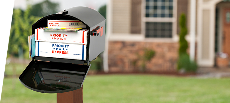 Packages placed in a package mailbox.