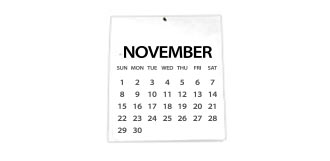 Calendar image indicating key dates in November to ship packages so that they arrive by Dec. 25th.
