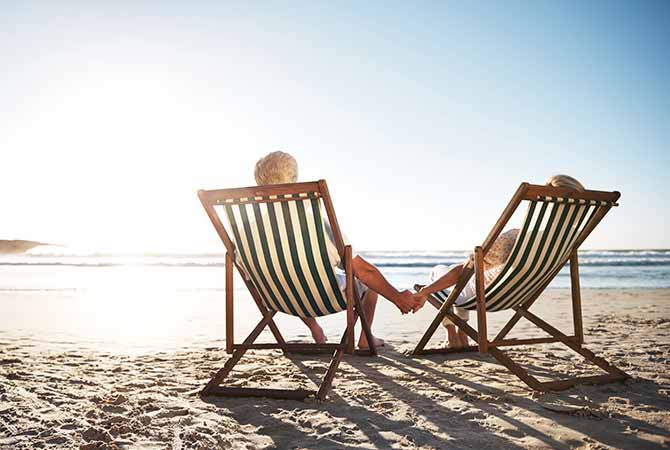 People enjoying a vacation on a beach.
