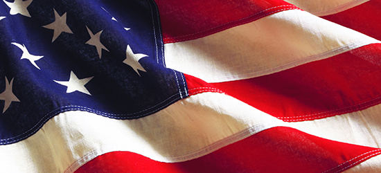 Patriotic image of the American flag.