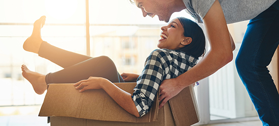 Image of the two people laughing and having fun.