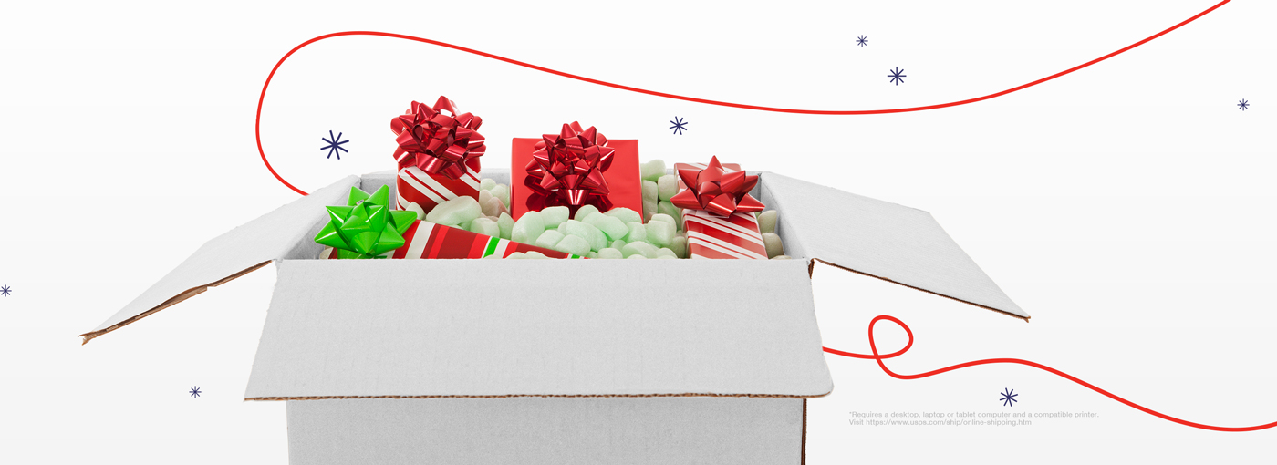 Image of a box filled with gifts.