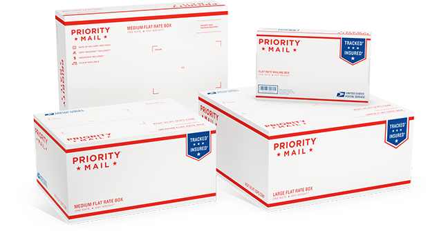 Image of Priority Mail supplies.