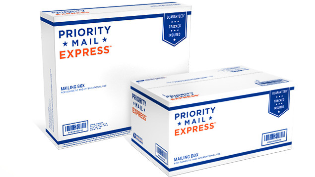 Priority Mail Express Shipping Boxes.