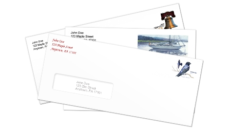 Image of Personalized Stamped Envelopes and Postcard