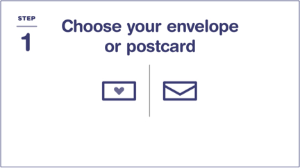 Envelope and postcard