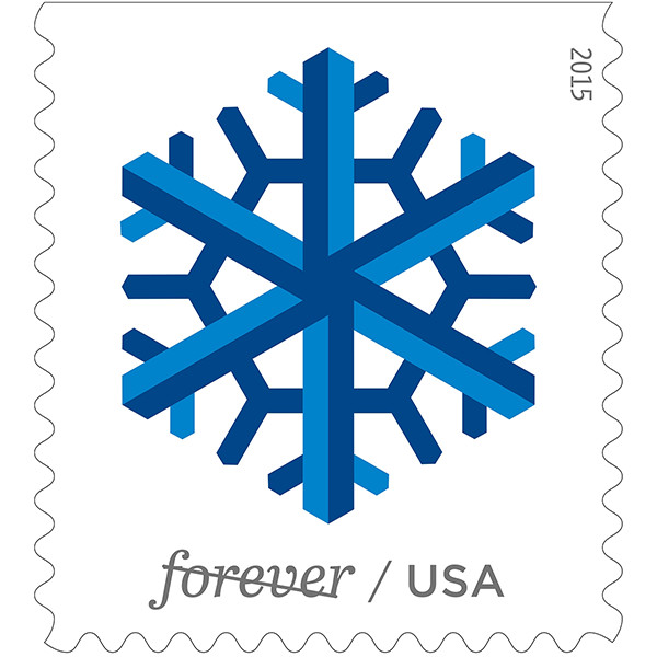 geometric snowflakes forever stamps usps christmas forever stamps