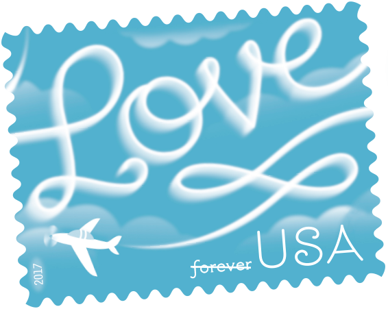 love skywriting forever stamps usps