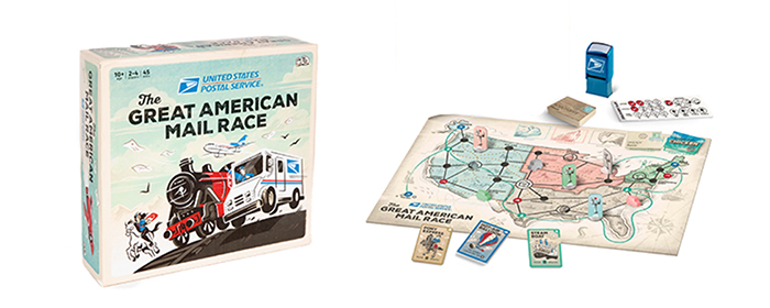 The Great American Mail Race board game available in The Postal Store.