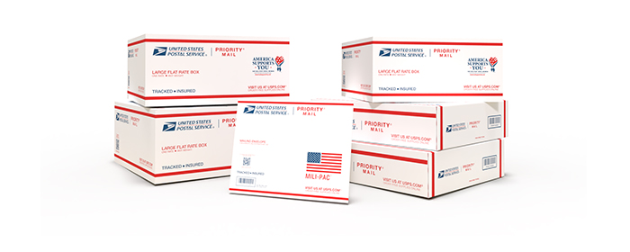 Paquetes para atención militar disponibles en The Postal Store.