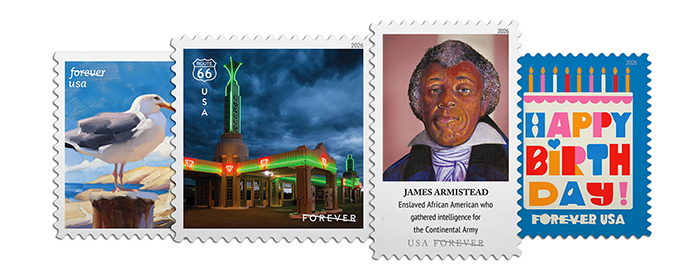 Forever Stamps available from The Postal Store.