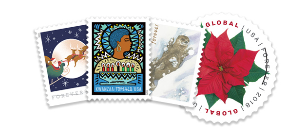Holiday Stamps available from the Postal Store.