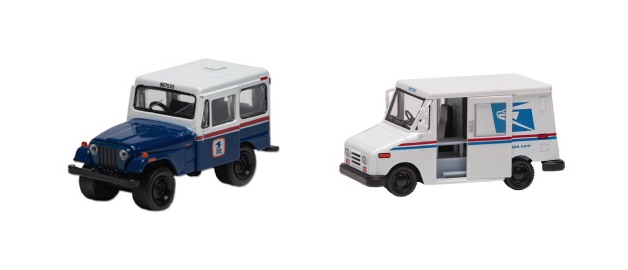 Toy vehicles available in the Postal Store.
