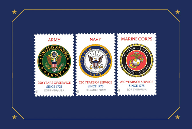 Armed Forces 250 Years of Service Commemorative Forever Stamps