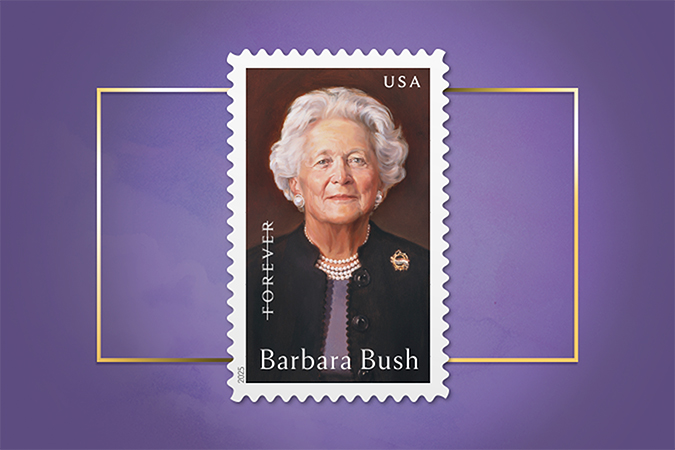 Barbara Bush Commemorative Commemorative Forever Stamp.