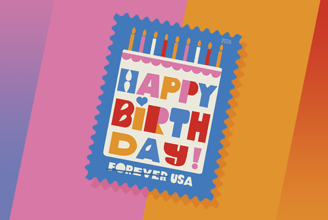 Happy Birthday Forever Stamp.