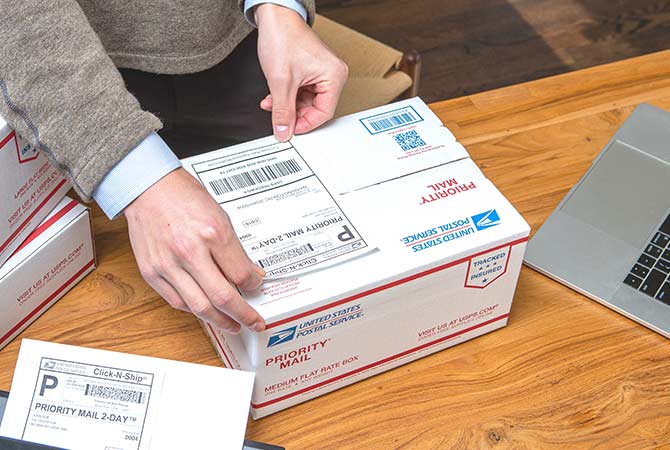 Usps click n ship label size