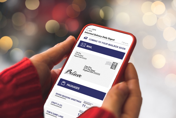 An Informed Delivery preview email on a smartphone.