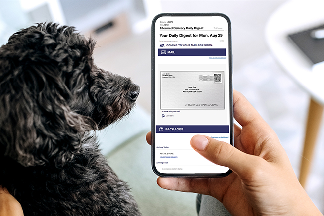 An Informed Delivery preview email on a smartphone.