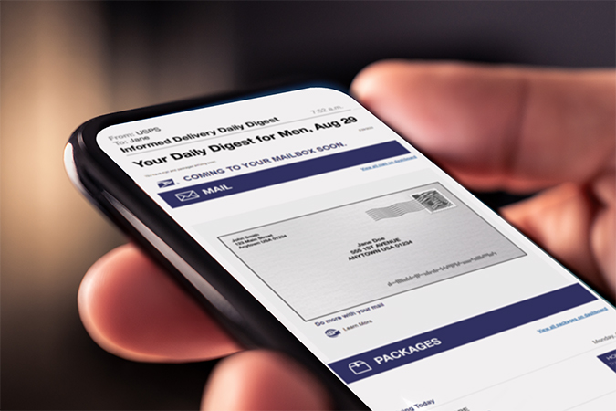 Informed Delivery Daily Digest email on a smartphone.