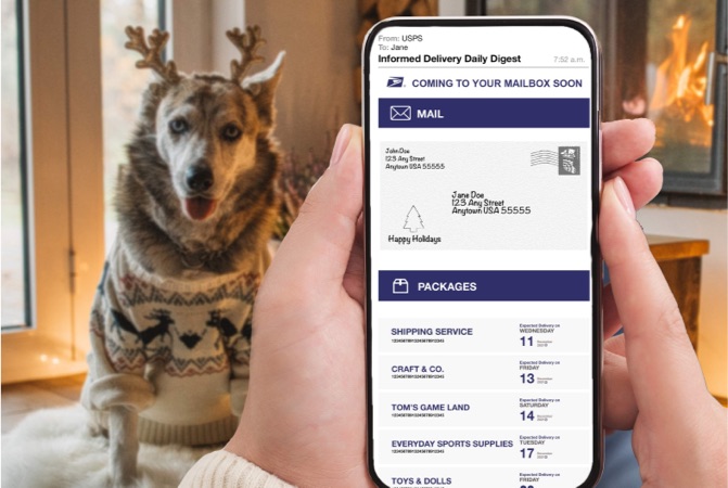 An Informed Delivery preview email on a smartphone.