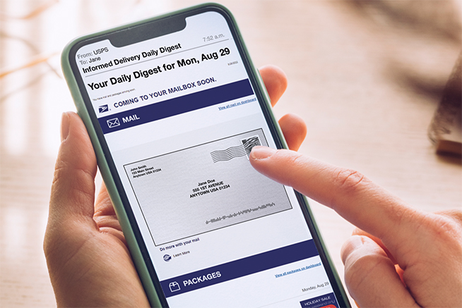 Informed Delivery Daily Digest email on a smartphone.