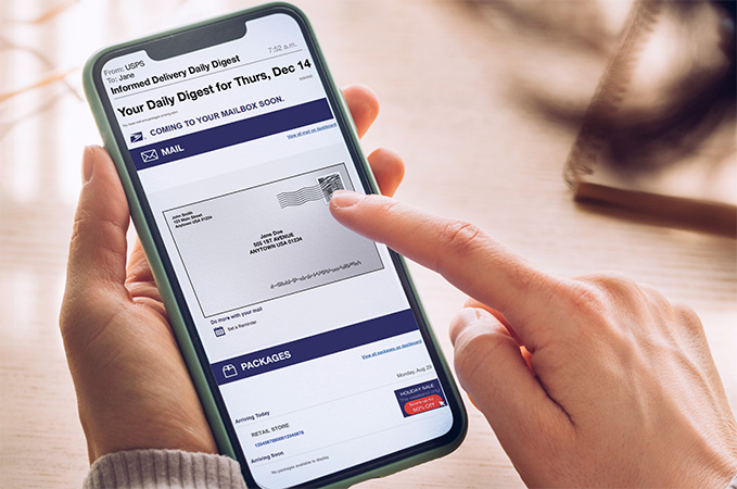 Informed Delivery Daily Digest email on a smartphone.
