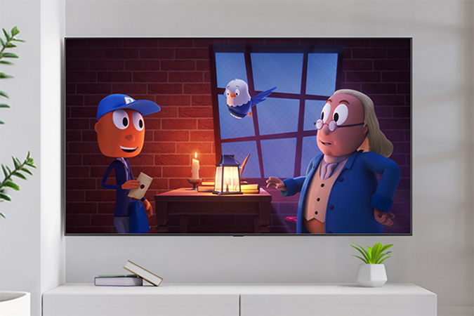 Mr. ZIP and friends on a television.
