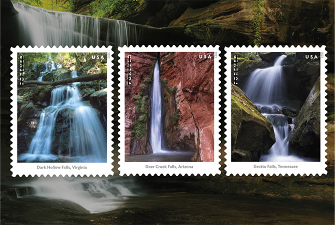 Waterfalls Commemorative Forever Stamps.
