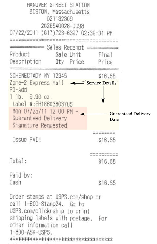 usps tracking insured mail receipt