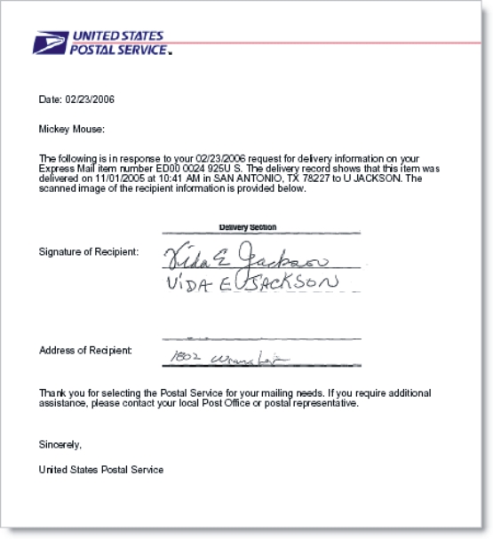 Proof Of Service Letter Sample from www.usps.com