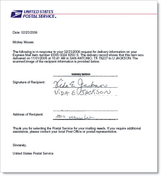 united states postal service cover letter