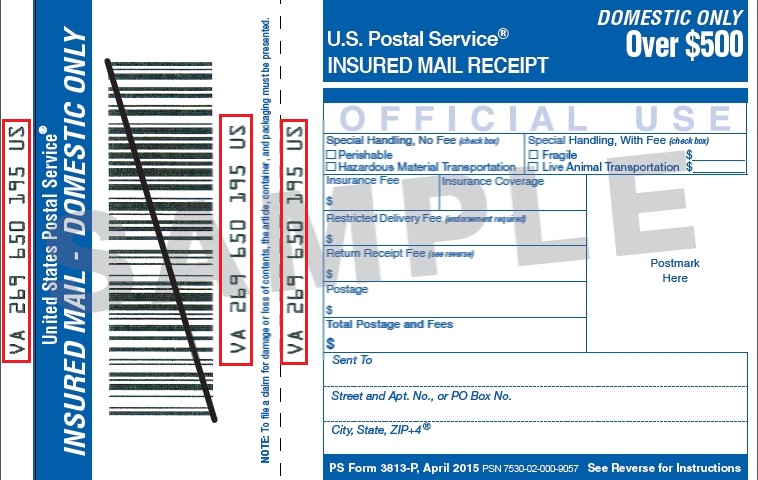 USPS Tracking Number