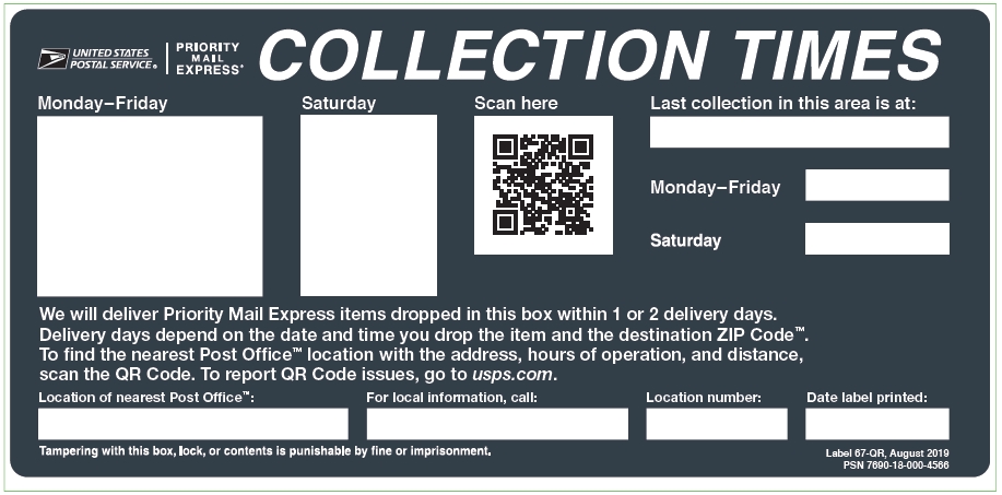 USPS: QR codes added to collection box labels - 21st Century