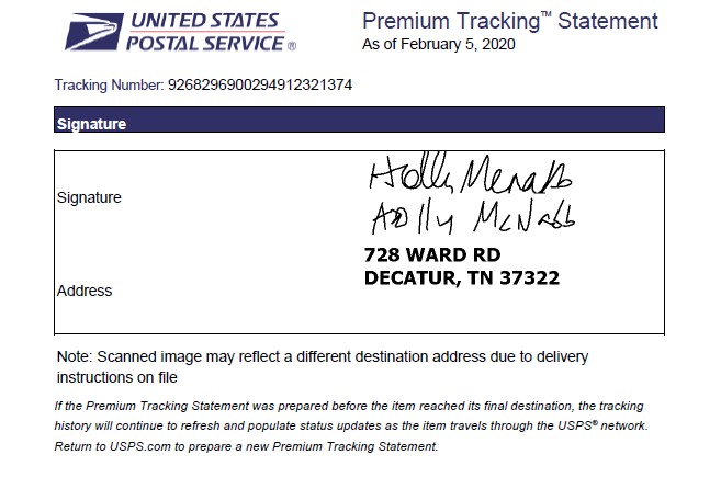 check mail tracking number