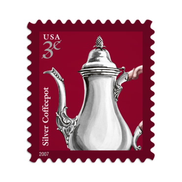 Silver Coffeepot Stamp