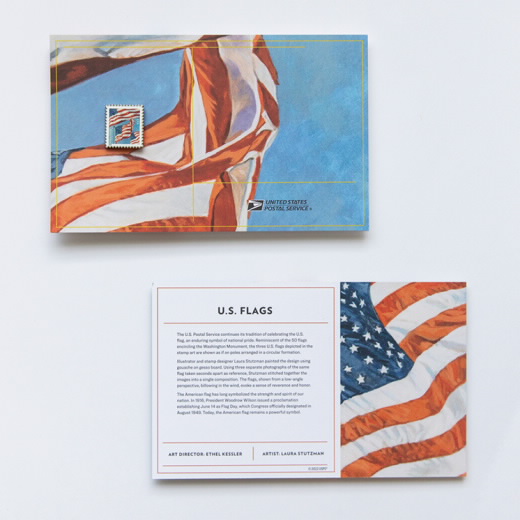 U.S. Flags 2022 Stamp Pin with Cancellation Card