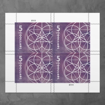 $5 Floral Geometry Stamps