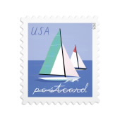 Sailboats Postcard Stamps image