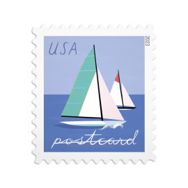 Sailboats Postcard Stamps