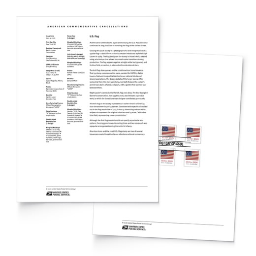 U.S. Flag 2026 American Commemorative Cancellation Page