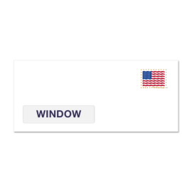 U.S. Flag  Forever #9 Window Stamped Security Envelopes (PSA)