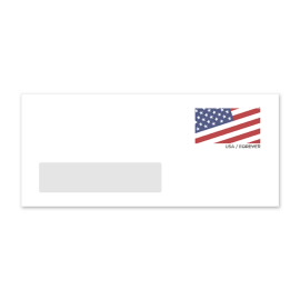 Diagonal U.S. Flag Stamped Envelope #9 Window Stamped Envelopes (PSA)