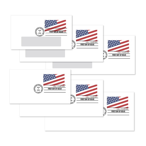 Diagonal U.S. Flag First Day Covers (PSA)